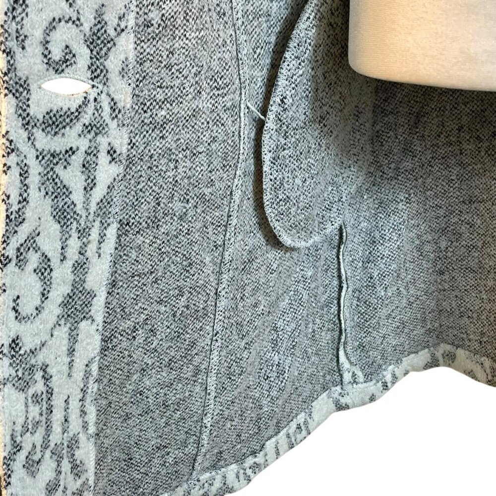 Cynthia Rowley Wool Blend Tapestry Knit Coatigan M Cream Gray - Picture 7 of 11